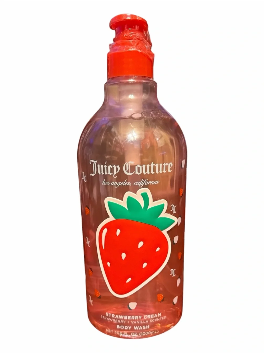 NWT Juicy Couture Strawberry Cream Body Wash Large 33.8 oz Pump Bottle